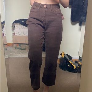 Brown High-Waisted Mom Jeans